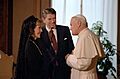 President Ronald Reagan and Nancy Reagan Meeting with Pope John Paul Ii at The Papal Library Vatican Pontifical Palace During Visit to The Vatican - DPLA - 5f33de6fe59d61cb712405563ab04adc