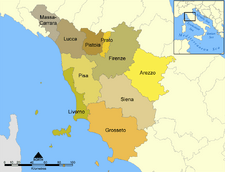 Provinces of Tuscany map