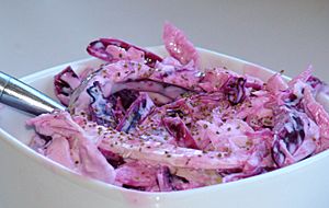 Purple cabbage coleslaw