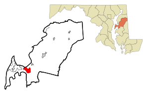 Queen Anne's County Maryland Incorporated and Unincorporated areas Grasonville Highlighted.svg