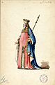 Re (baritono), figurino di Giovanni Pessina per Amleto (1871) - Archivio Storico Ricordi ICON006732