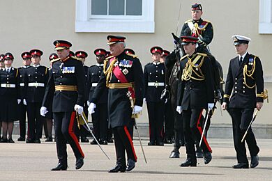 Royal Military Academy Sandhurst inspection of new Colours, June 2005