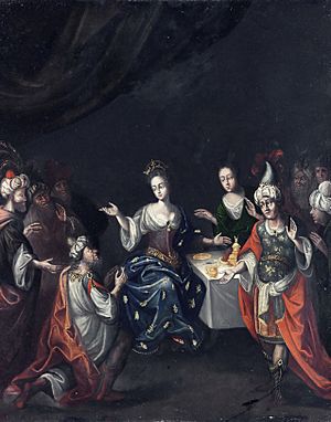 The Dowager Princess of Conti (Marie Anne de Bourbon) refusing the marriage proposal on behalf of Moulay Ismaïl, King of Morocco, French School of the 17th century