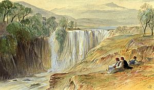 The falls of the Kalama Albania 1851 by Edward Lear 1812-1888