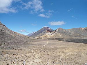 Tongariro Alpine Crossing from Central Crater in Summer
