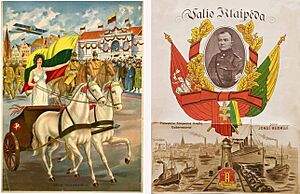 Two posters by Augustinas Laukzemis printing house, USA, 1920s
