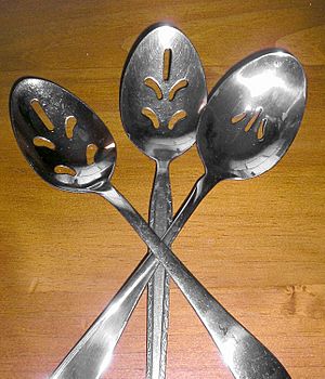 Typical slotted spoons