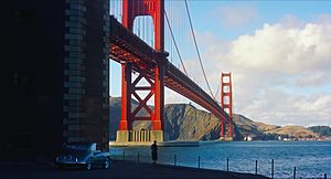 Vertigo 1958 trailer Kim Novak at Golden Gate Bridge