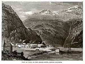 View of Yale, on the Fraser River, British Columbia restored