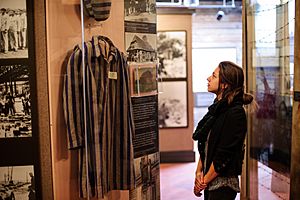 Visitor in Holocaust Exhibition at The Breman Museum