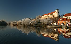 Wettin Castle on the Saale river