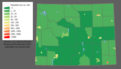Wyoming population map