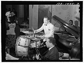 "Red" Saunders, drummer, and his band, at the Club DeLisa, Chicago, Illinois.jpg