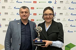 Вручение женского шахматного Оскара «Каисса» Нане Дзагнидзе