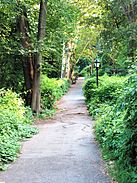 A walkway in Fort Tryon Park
