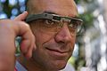 A Google Glass wearer