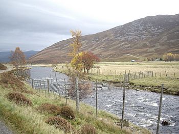 A fence crossing the River Clunie - geograph.org.uk - 1562309.jpg