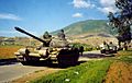 Albanian army deploys T-59 tanks near Kosovo border, May 1999 (Robert Wright)