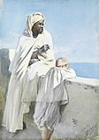 Anders Zorn An Algerian man and boy looking across Bay of Algiers