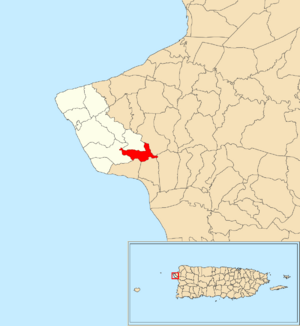 Location of Atalaya within the municipality of Rincón shown in red