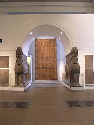 BM; RM6 - ANE, Assyrian Sculpture 14 West Wall (M + N) ~ Assyrian Empire + Lamassu, Gates at Balawat, Relief Panel's & Full Projection.3
