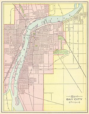 Bay City Street Map, 1898