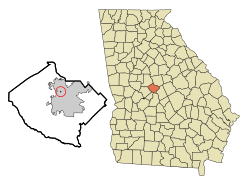 Location in Bibb County and the state of Georgia