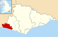 Brighton and Hove shown within East Sussex and England