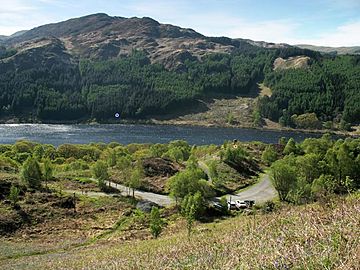 Bruce's Stone, Loch Trool Muldonnoch and 1307 Battle Location from Eschoncan