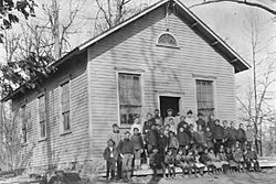 A 1904 class photo of the Cedar Grove School
