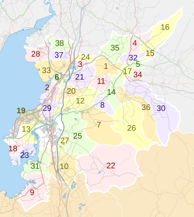 City of Lancaster parishes map