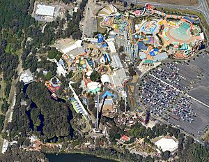 Dreamworld and WhiteWater World aerial July 2011