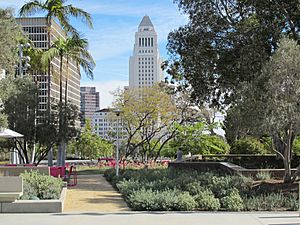 Grand Park Los Angeles view toward City Hall