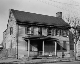 Historic American Buildings Survey Nathaniel R. Ewan, Photographer March 6, 1937 EXTERIOR - SOUTH ELEVATION - Stephen Girard House, Mount Holly, Burlington County, NJ HABS NJ,3-MOUHO,7-1