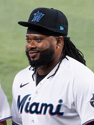 Johnny Cueto during introductions, March 30, 2023 (cropped).jpg