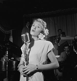 June Christy and Red Rodney at Club Troubadour, New York, ca. Sept. 1947, by William Gottlieb (LOC gottlieb.01251).jpg