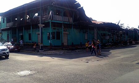 Limón - The Black Star Line building after its destruction by fire