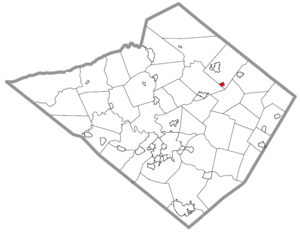 Location of Lyons in Berks County, Pennsylvania.