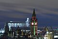 Manchester Town Hall by night from Renaissance Hotel