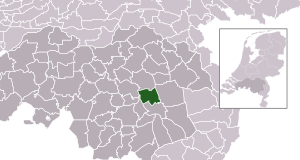 Highlighted position of Laarbeek in a municipal map of North Brabant