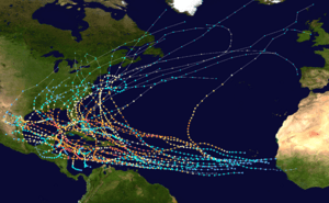 Map of Atlantic Category Five hurricanes