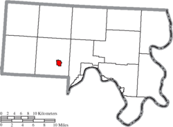 Location of Rutland in Meigs County