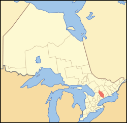 Kawartha Lakes' location within Ontario