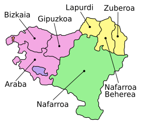 Mapa provincias Euskal Herria