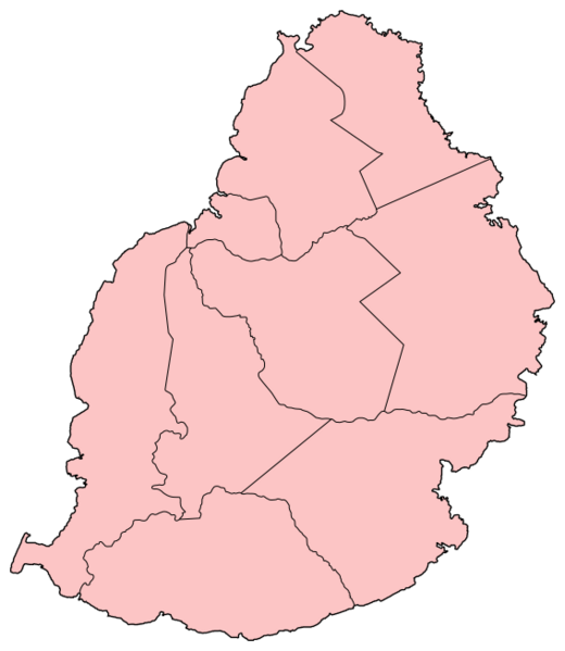 Mauritius districts blank