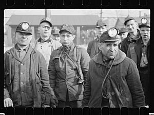 Miners at American Radiator Mine, Mount Pleasant, Westmoreland County, Pennsylvania Digital ID- (digital file from original neg.) fsa 8a00946 http- hdl.loc.gov loc.pnp fsa.8a00946