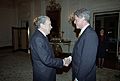President Bill Clinton meets with former President Richard Nixon at the White House