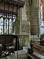 Pulpit in St John the Baptist Church of England church in Tideswell