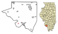 Randolph County Illinois Incorporated and Unincorporated areas Kaskaskia Highlighted