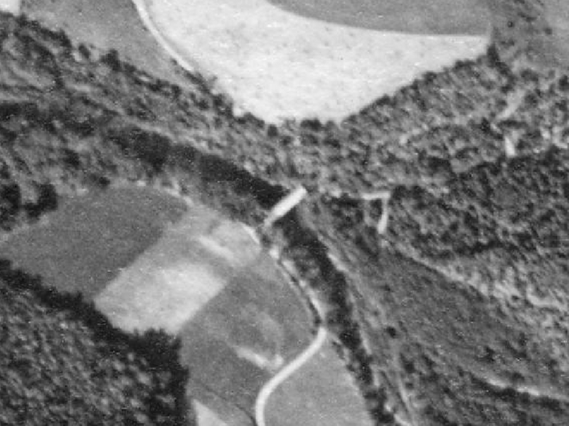 Riegel Covered Bridge No. 6 Aerial View 1938